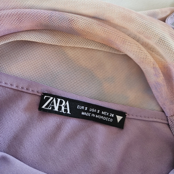 Zara Women's Pink and Orange Dress - Picture 5 of 9